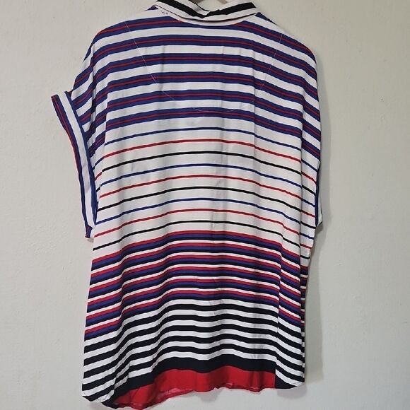 Allison Daley Navy and White Striped Blouse - Picture 7 of 7